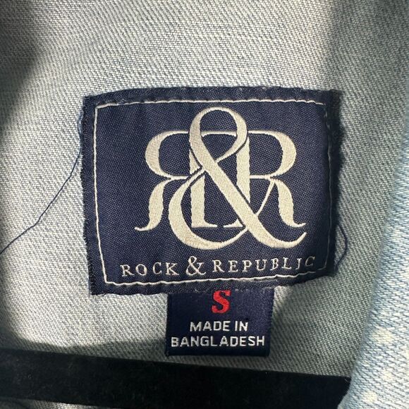 Rock & Republic Gunshow Studded Acid Wash Vest Women's Size Small NEW with Tags - Picture 3 of 6